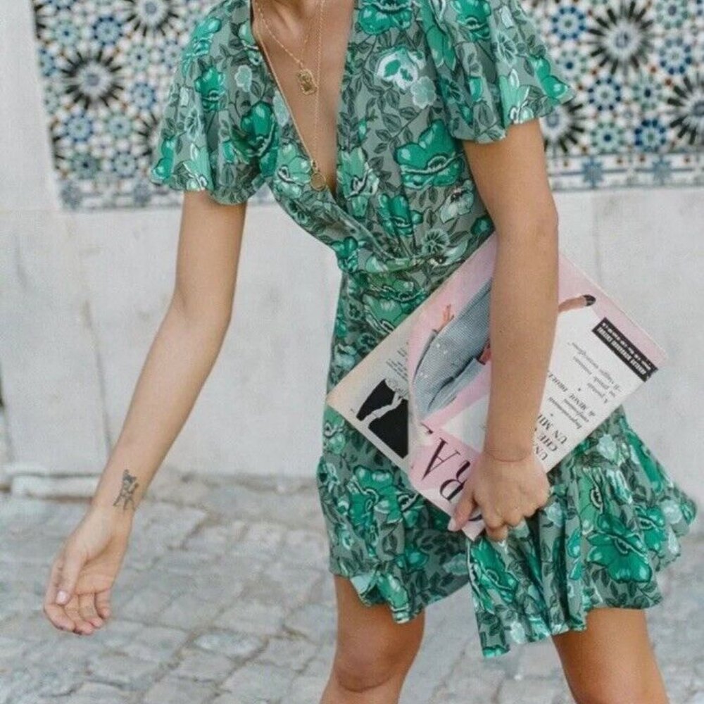 Spell & The Gypsy Winona Green Floral Mini Dress